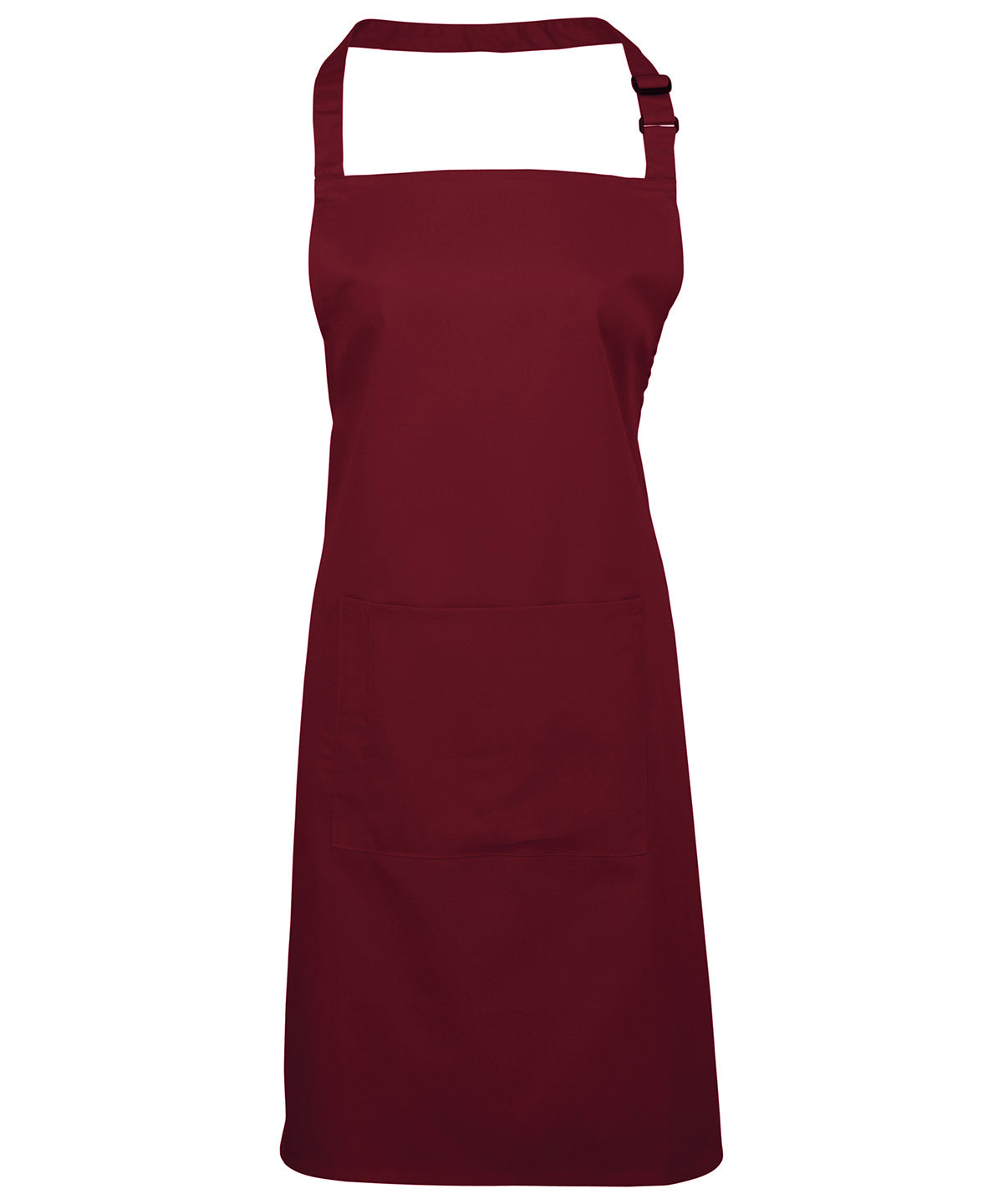 Basic Bib Apron with Pocket - Burgundy